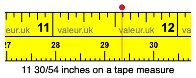 11 30/54 inches on a tape measure