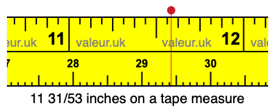 11 31/53 inches on a tape measure