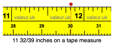 11 32/39 inches on a tape measure