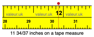 11 34/37 inches on a tape measure