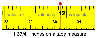 11 37/41 inches on a tape measure