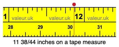 11 38/44 inches on a tape measure