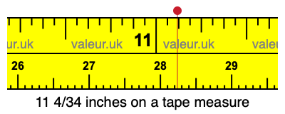 11 4/34 inches on a tape measure