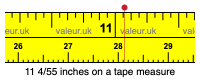 11 4/55 inches on a tape measure