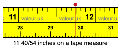 11 40/54 inches on a tape measure
