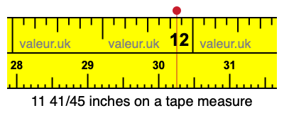 11 41/45 inches on a tape measure