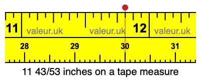 11 43/53 inches on a tape measure