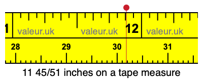 11 45/51 inches on a tape measure