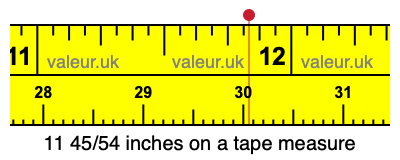 11 45/54 inches on a tape measure