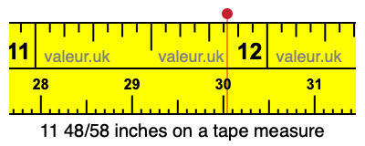 11 48/58 inches on a tape measure