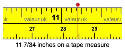 11 7/34 inches on a tape measure