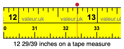 12 29/39 inches on a tape measure