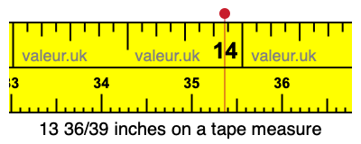 13 36/39 inches on a tape measure