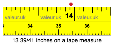 13 39/41 inches on a tape measure