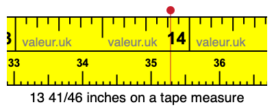 13 41/46 inches on a tape measure