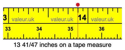 13 41/47 inches on a tape measure 13 41/47 inches on a tape measure