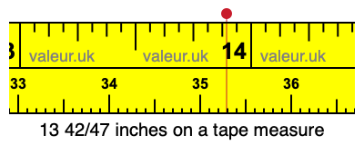13 42/47 inches on a tape measure