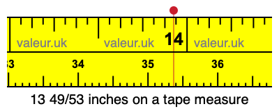 13 49/53 inches on a tape measure