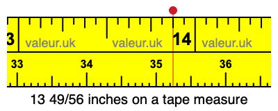 13 49/56 inches on a tape measure