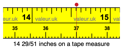 14 29/51 inches on a tape measure