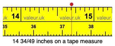 14 34/49 inches on a tape measure