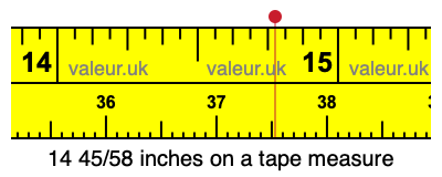 14 45/58 inches on a tape measure