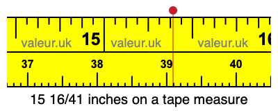 15 16/41 inches on a tape measure 15 16/41 inches on a tape measure