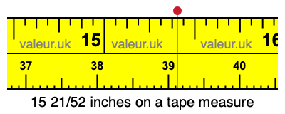 15 21/52 inches on a tape measure