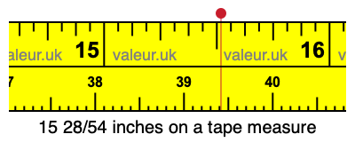 15 28/54 inches on a tape measure