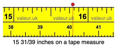 15 31/39 inches on a tape measure