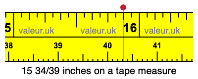 15 34/39 inches on a tape measure