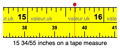 15 34/55 inches on a tape measure