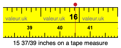 15 37/39 inches on a tape measure