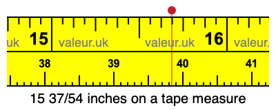 15 37/54 inches on a tape measure