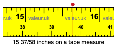 15 37/58 inches on a tape measure