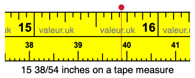 15 38/54 inches on a tape measure