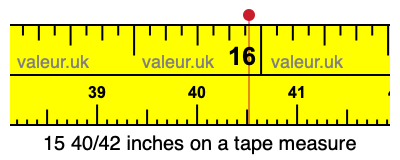 15 40/42 inches on a tape measure