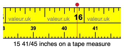15 41/45 inches on a tape measure