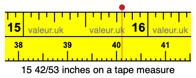 15 42/53 inches on a tape measure