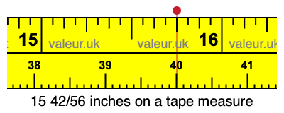 15 42/56 inches on a tape measure