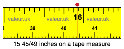 15 45/49 inches on a tape measure