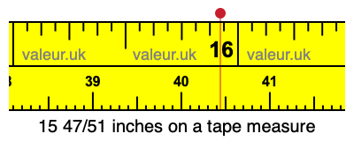 15 47/51 inches on a tape measure