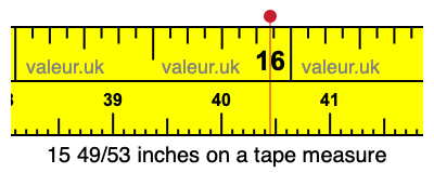 15 49/53 inches on a tape measure