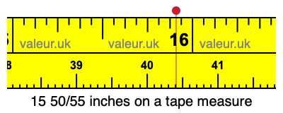 15 50/55 inches on a tape measure 15 50/55 inches on a tape measure
