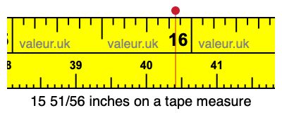 15 51/56 inches on a tape measure