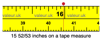15 52/53 inches on a tape measure