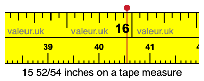 15 52/54 inches on a tape measure