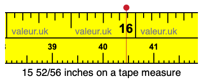 15 52/56 inches on a tape measure