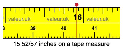 15 52/57 inches on a tape measure