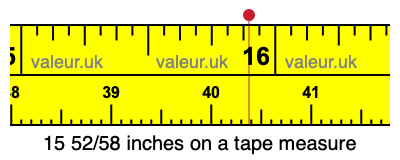 15 52/58 inches on a tape measure
